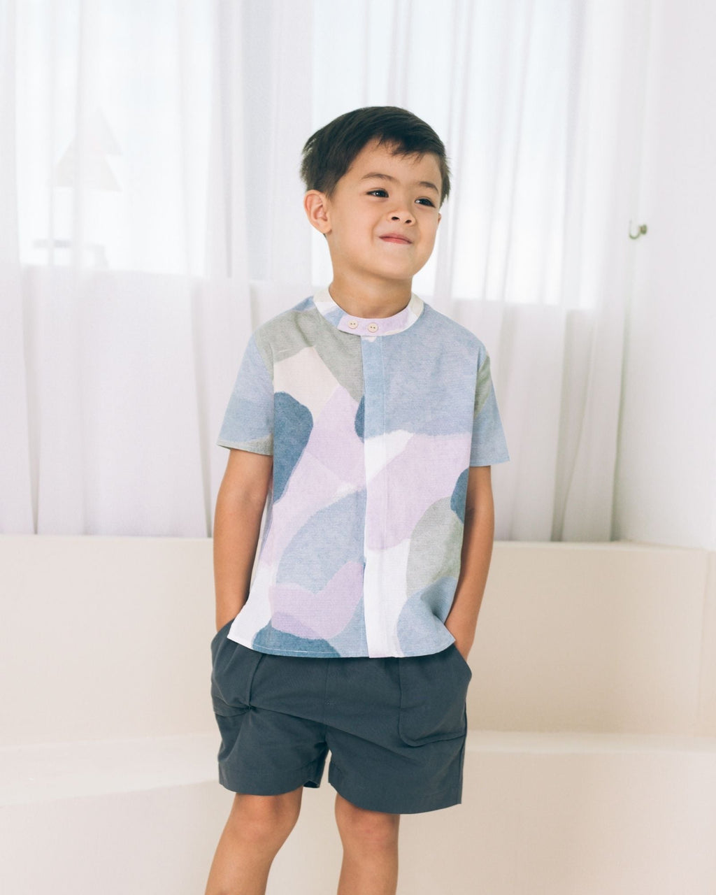 Serenity Peaks Kids Collar Shirt