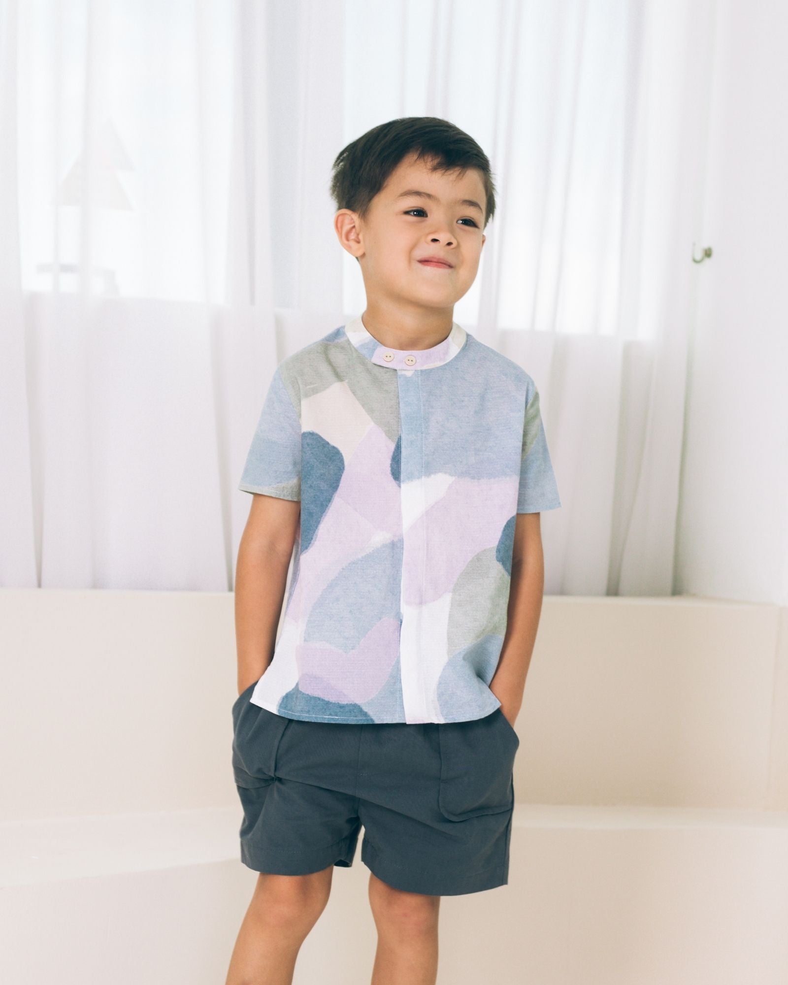 Serenity Peaks Kids Collar Shirt