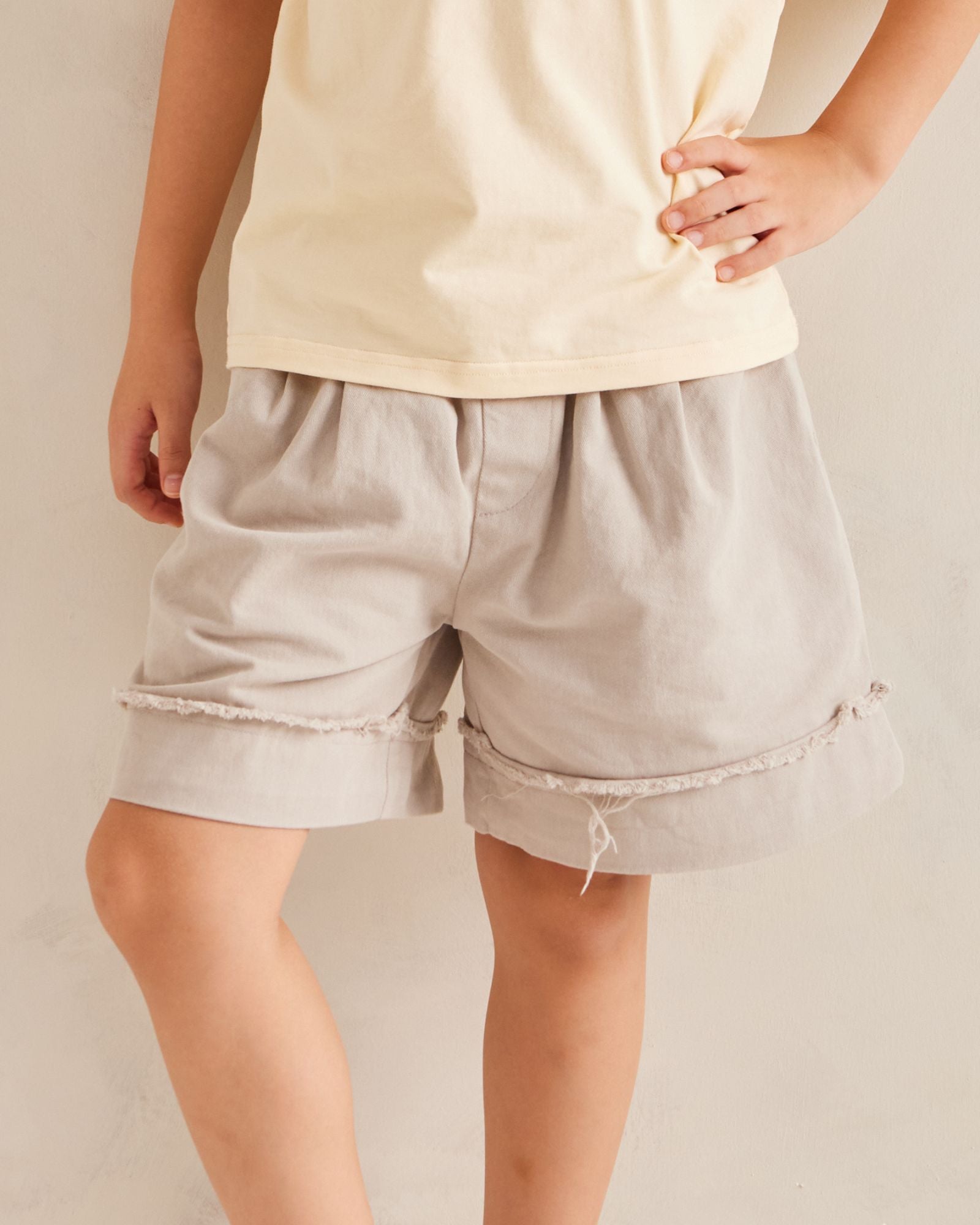 Gray Cuffed Shorts