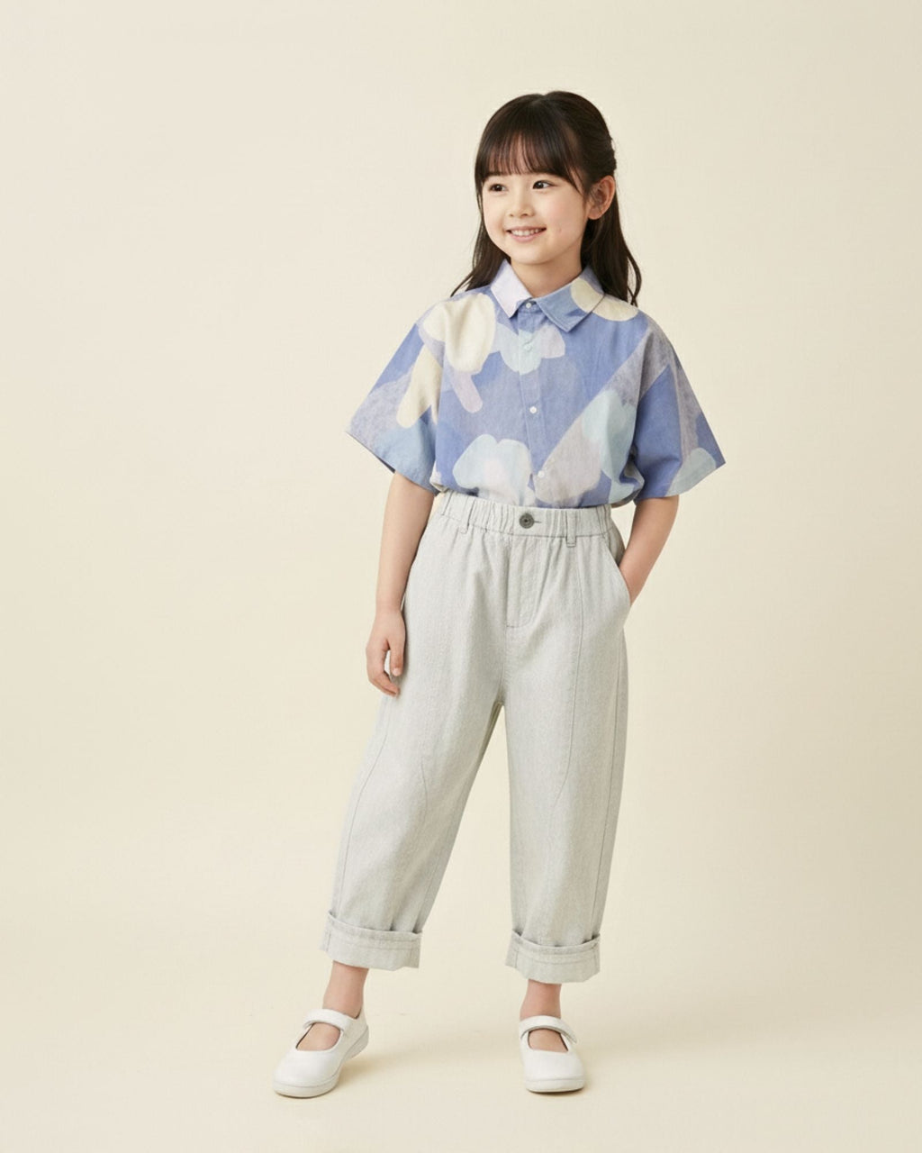 Moonlit Glow Asymmetrical Kids Shirt
