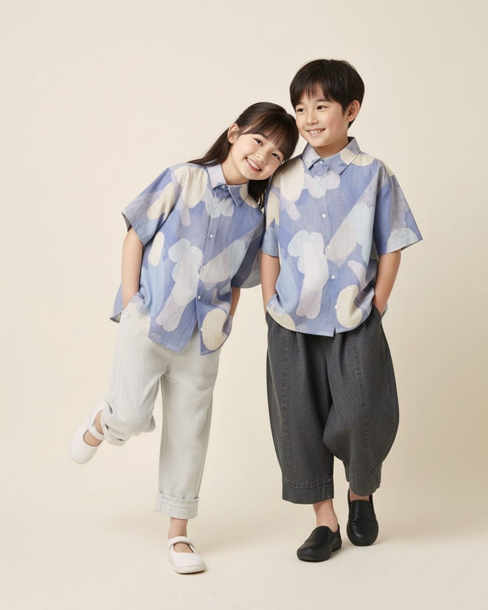 Moonlit Glow Asymmetrical Kids Shirt