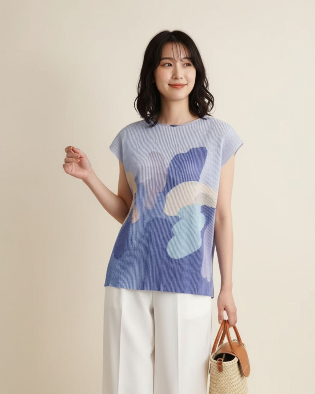 Pre-order: Moonlit Glow Crystal Pleated Top