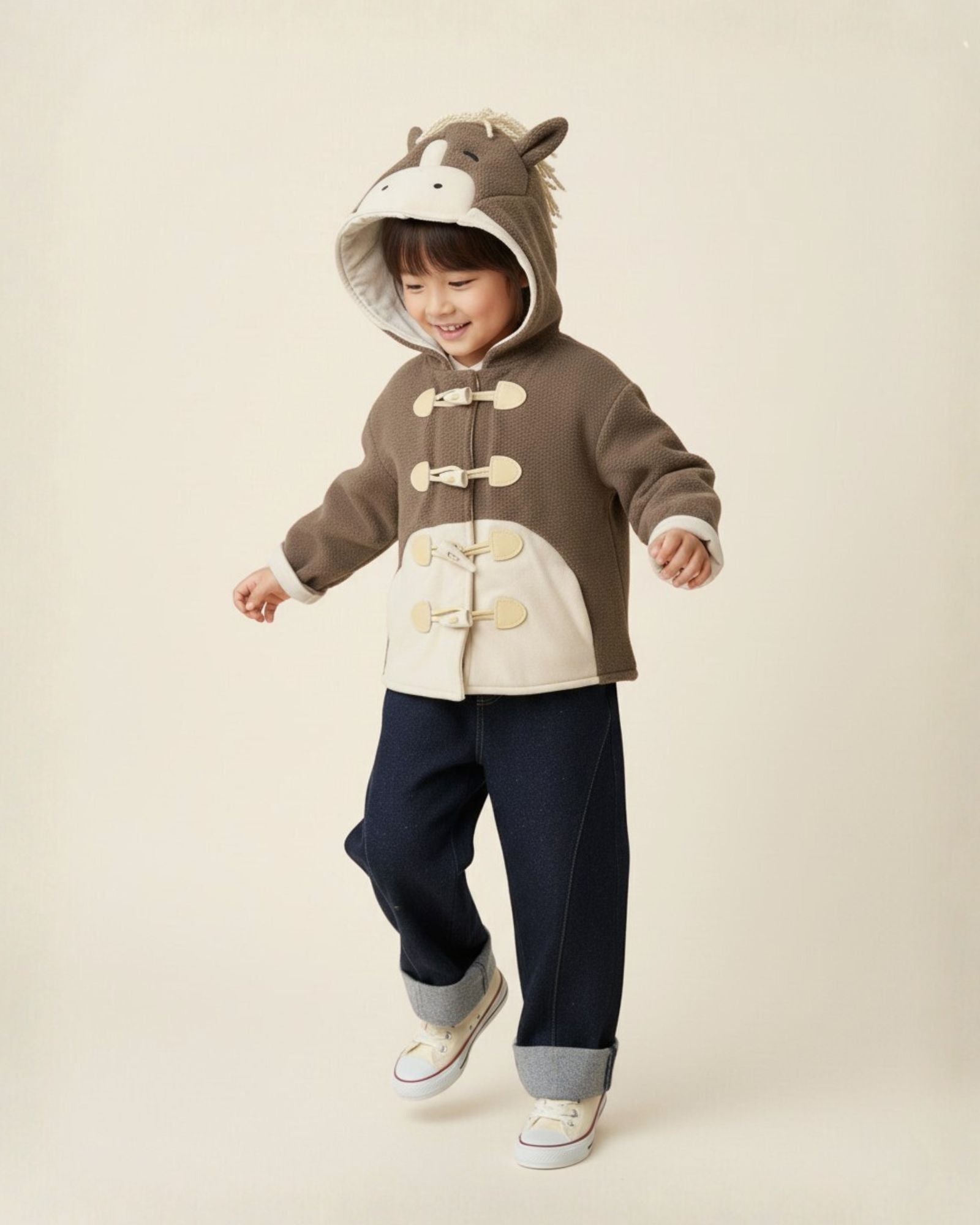 Pony Fleece Hoodie Coat